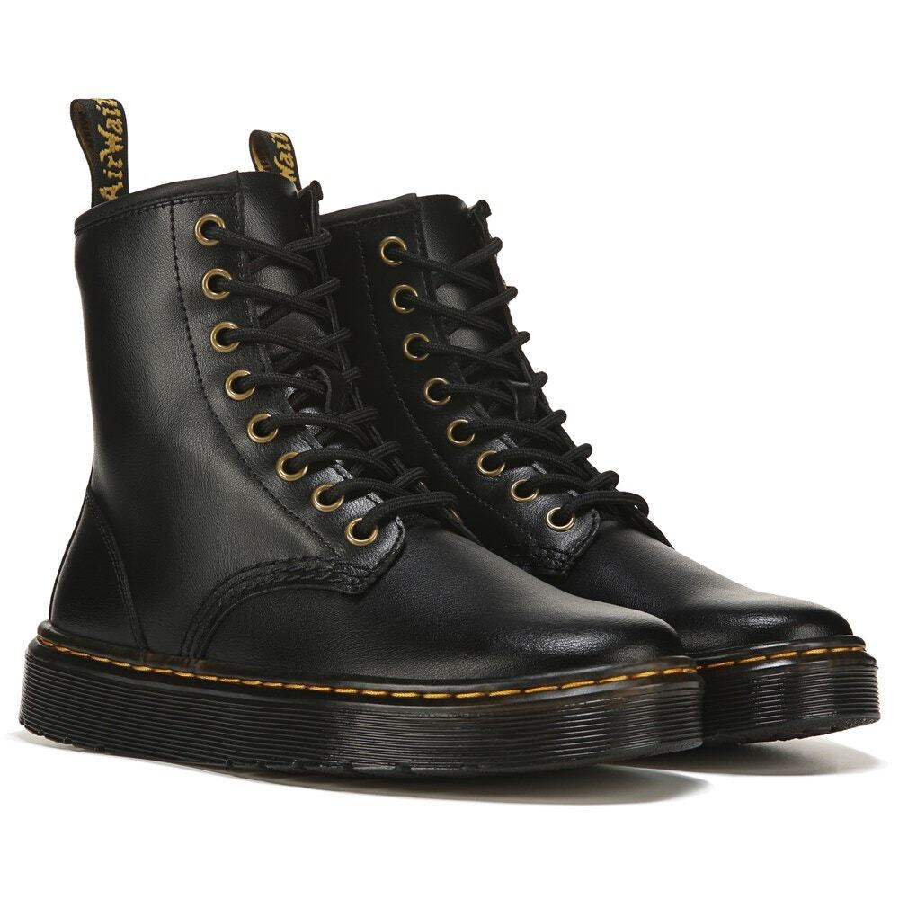 Doc Marten Zavala Black Leather Combat Boots Sz 6